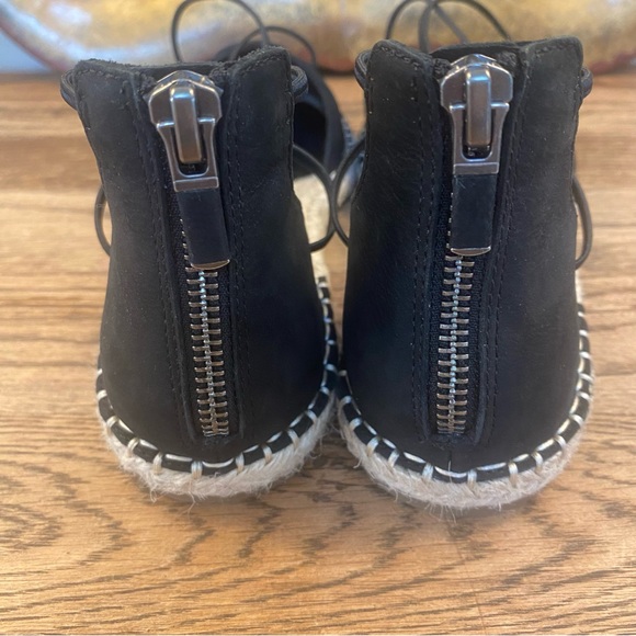 Eileen Fisher Lace Up Espadrille Sandal Black Size 7 - Picture 6 of 8